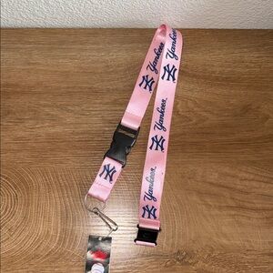 Pink Yankees Lanyard